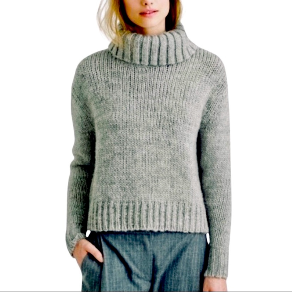 J. Crew Donegal Wool Blend Cowl Neck Grey Sweater